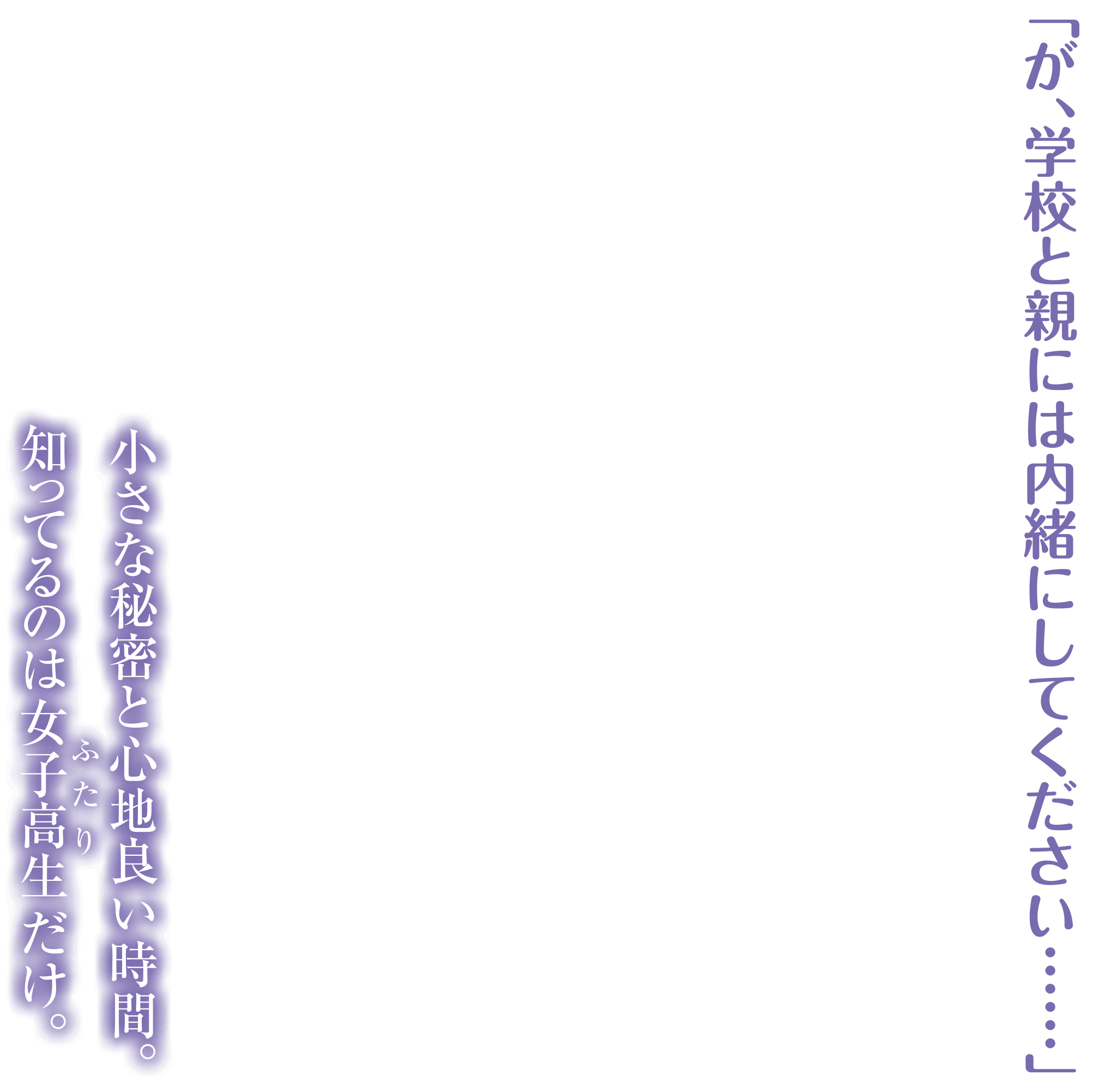 「が、学校と親には内緒にしてください……」小さな秘密と心地良い時間。知ってるのは女子高生(ふたり)だけ。どこまでも等身大なガールミーツガール、二カ月連続刊行。